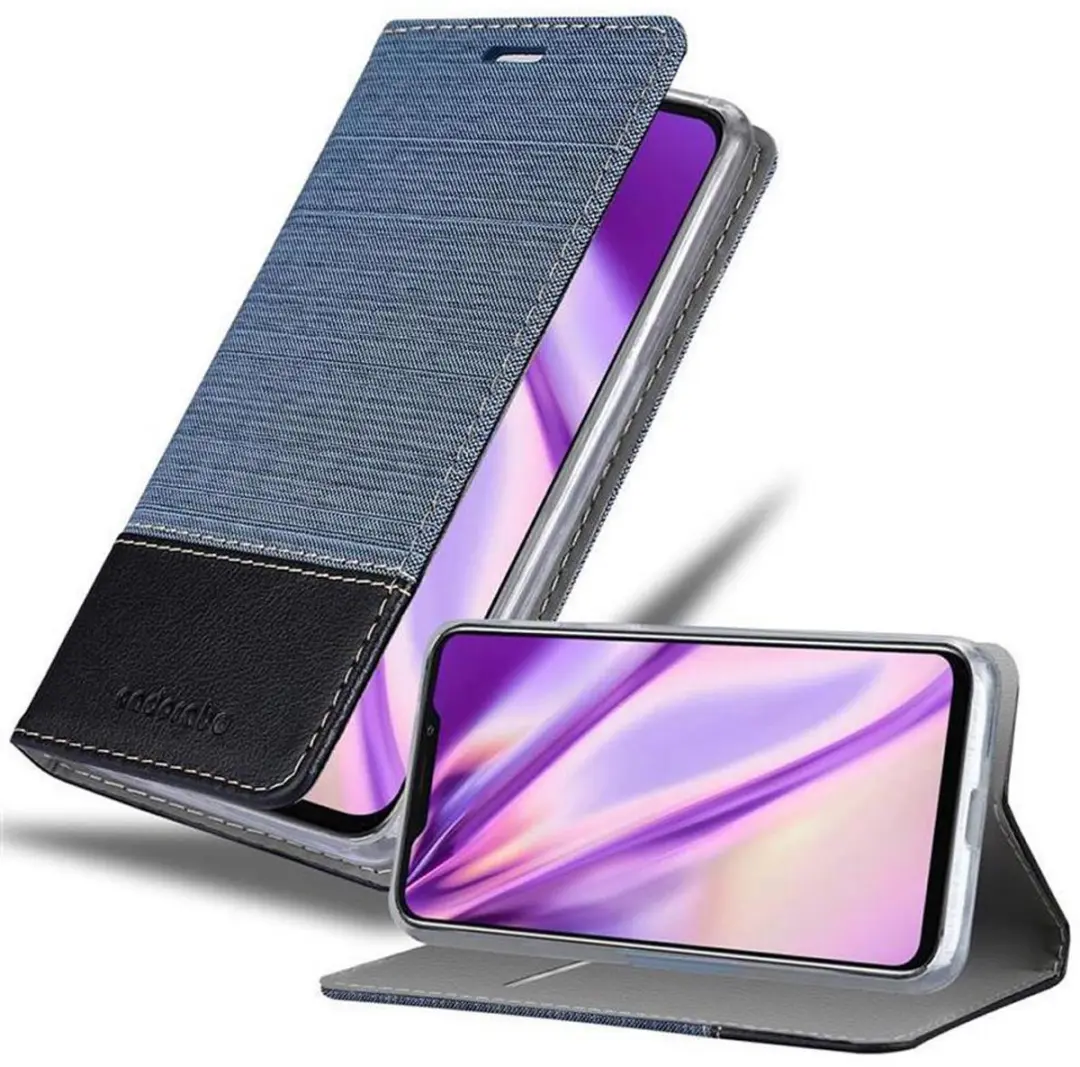 Cadorabo Hoesje geschikt voor MEIZU X8 in DONKERBLAUW ZWART