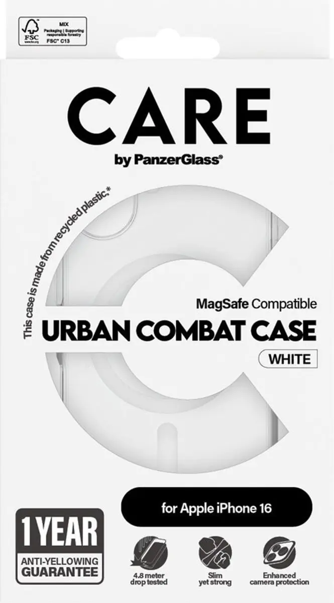 PanzerGlass Care Urban Combat Hoes iPhone 16 - Transparant - afbeelding 4 van 6