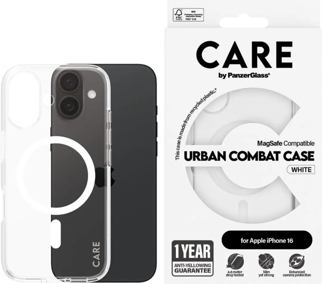 PanzerGlass Care Urban Combat Hoes iPhone 16 - Transparant - afbeelding 3 van 6