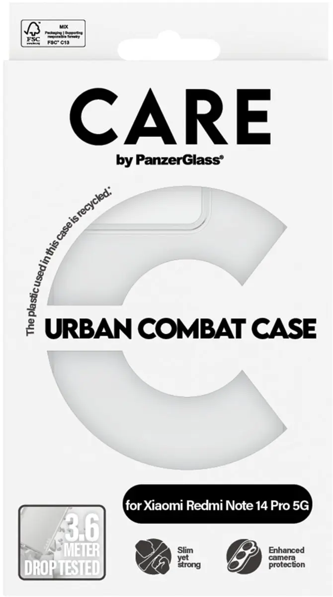CARE by PanzerGlass Urban Combat Case MagSafe Xiaomi Redmi Note 14 Pro - Transparant - afbeelding 3 van 5
