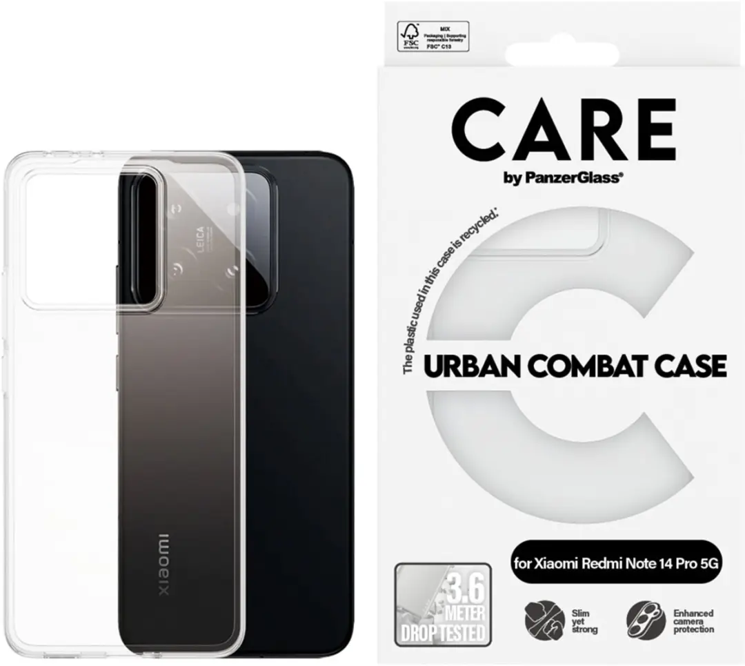CARE by PanzerGlass Urban Combat Case MagSafe Xiaomi Redmi Note 14 Pro - Transparant - afbeelding 2 van 5