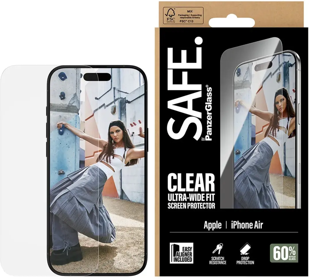 PanzerGlass SAFE Ultra-Wide-Fit Screenprotector iPhone Air - afbeelding 3 van 6
