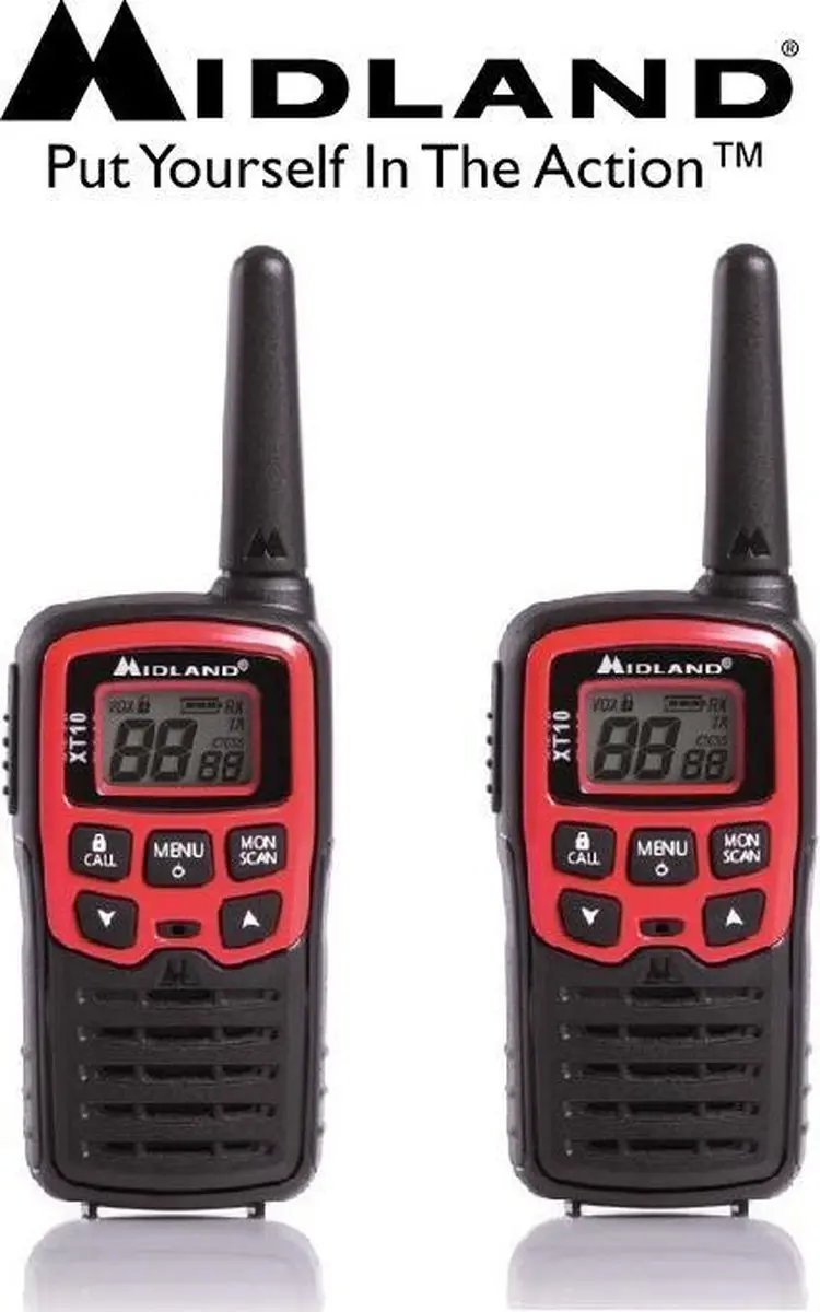Midland XT10 C1176 Portofoonset - 2 Stuks - Rood/Zwart - afbeelding 6 van 6
