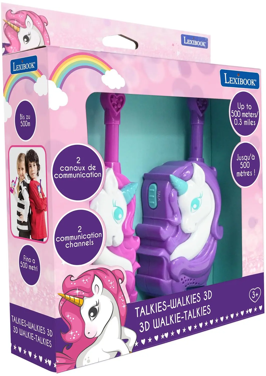 Lexibook 3D Unicorn TW18UNI Walkietalkies - Roze - afbeelding 6 van 6
