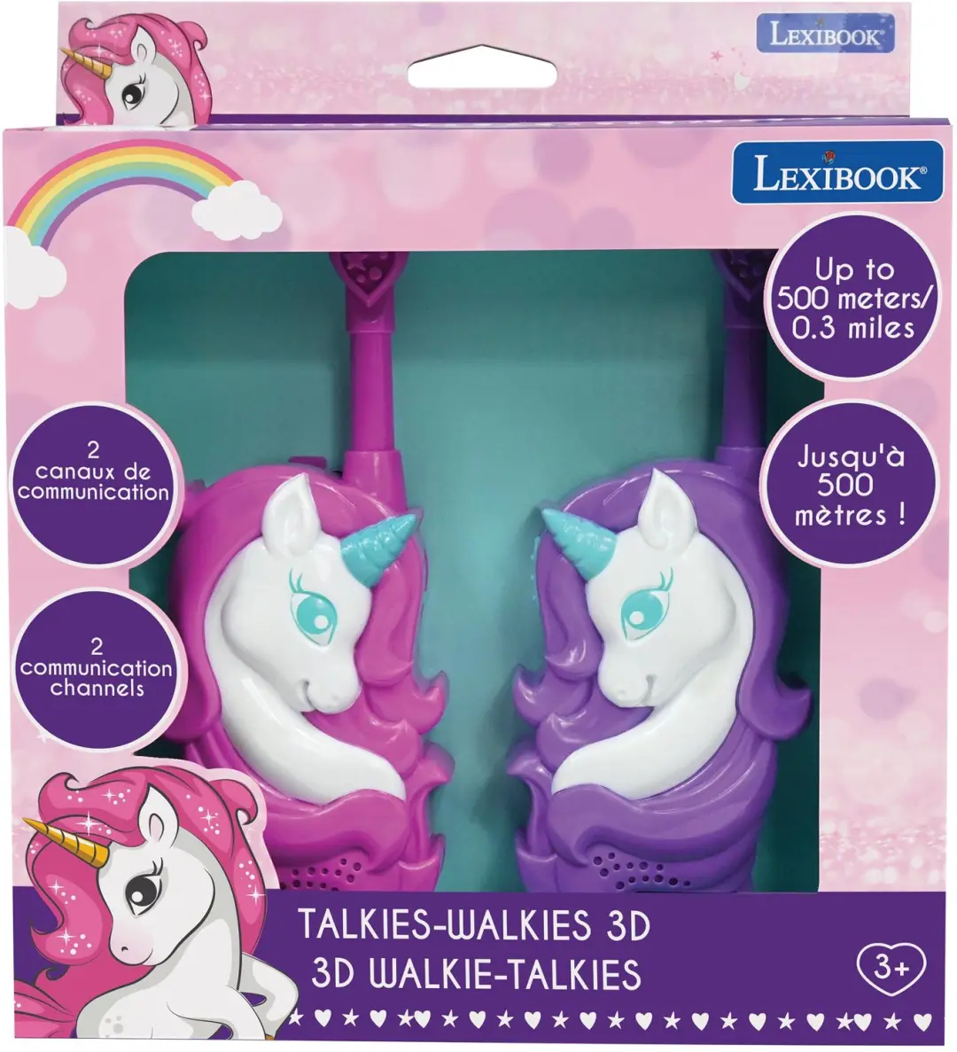 Lexibook 3D Unicorn TW18UNI Walkietalkies - Roze - afbeelding 5 van 6