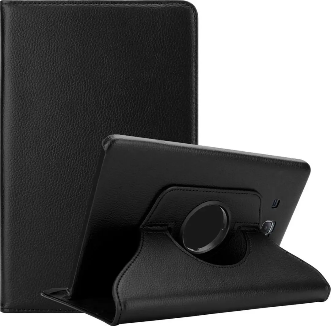 Cadorabo Tablet Hoesje geschikt voor Samsung Galaxy Tab A 2016 (7.0 Zoll) in OUDERLING ZWART - Beschermhoes ZONDER auto Wake Up, met stand functie en elastische band sluiting Book Case Cover Etui