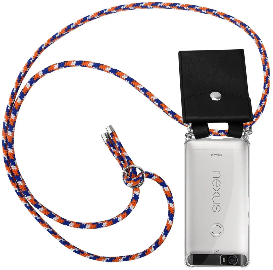 Cadorabo Hoesje geschikt voor Huawei Google NEXUS 6P in ORANJE BLAUW WIT