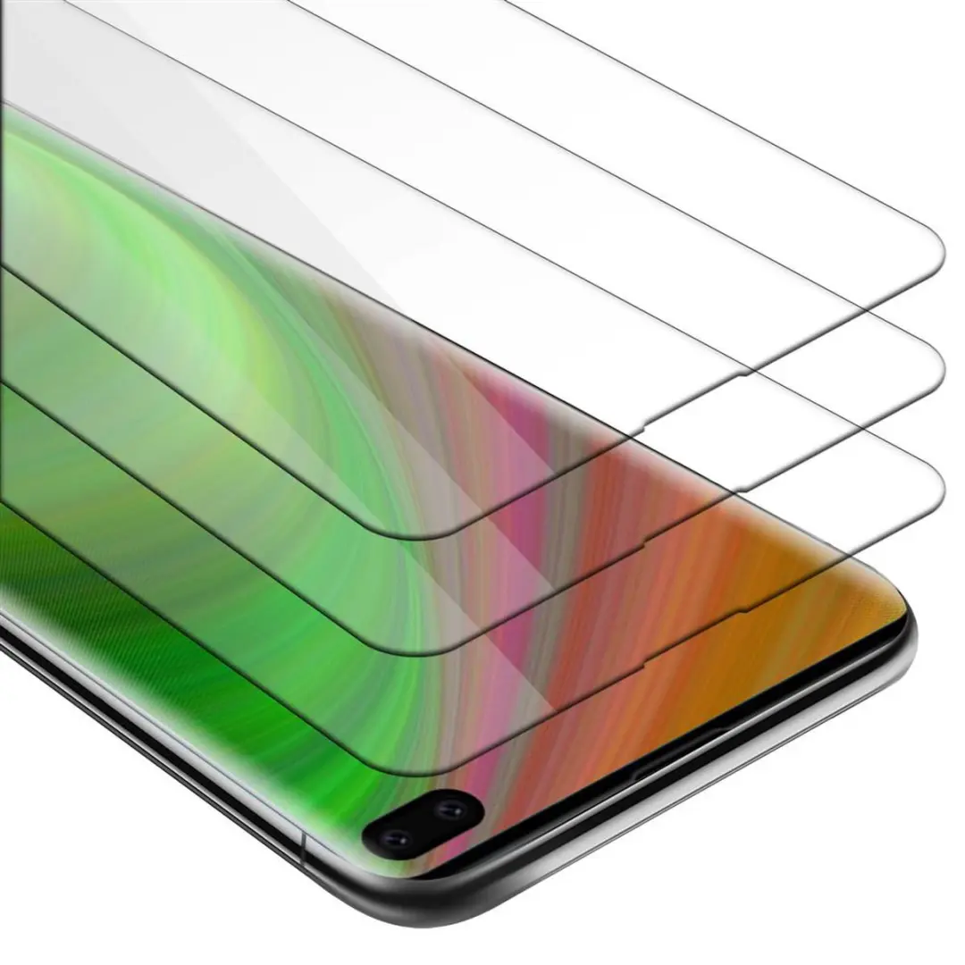 Cadorabo 3x Screenprotector geschikt voor Samsung Galaxy S10 PLUS