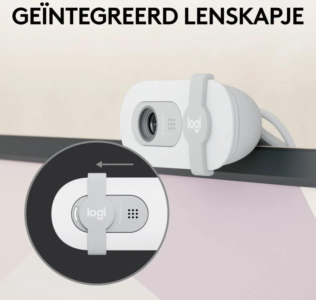 Logitech Brio 100 - Webcam - Full HD - 1080p/30fps - Off White
