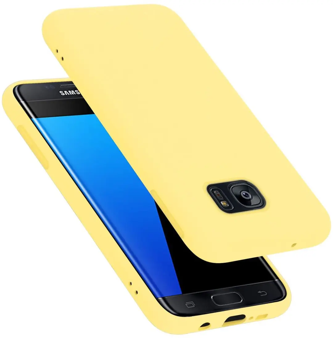 Cadorabo Hoesje geschikt voor Samsung Galaxy S7 EDGE in LIQUID GEEL