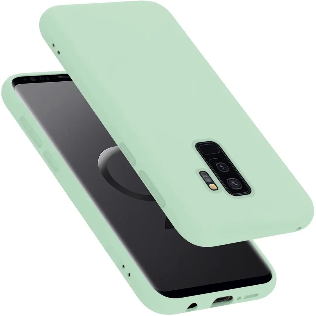 Cadorabo Hoesje geschikt voor Samsung Galaxy S9 PLUS in LIQUID LICHT GROEN
