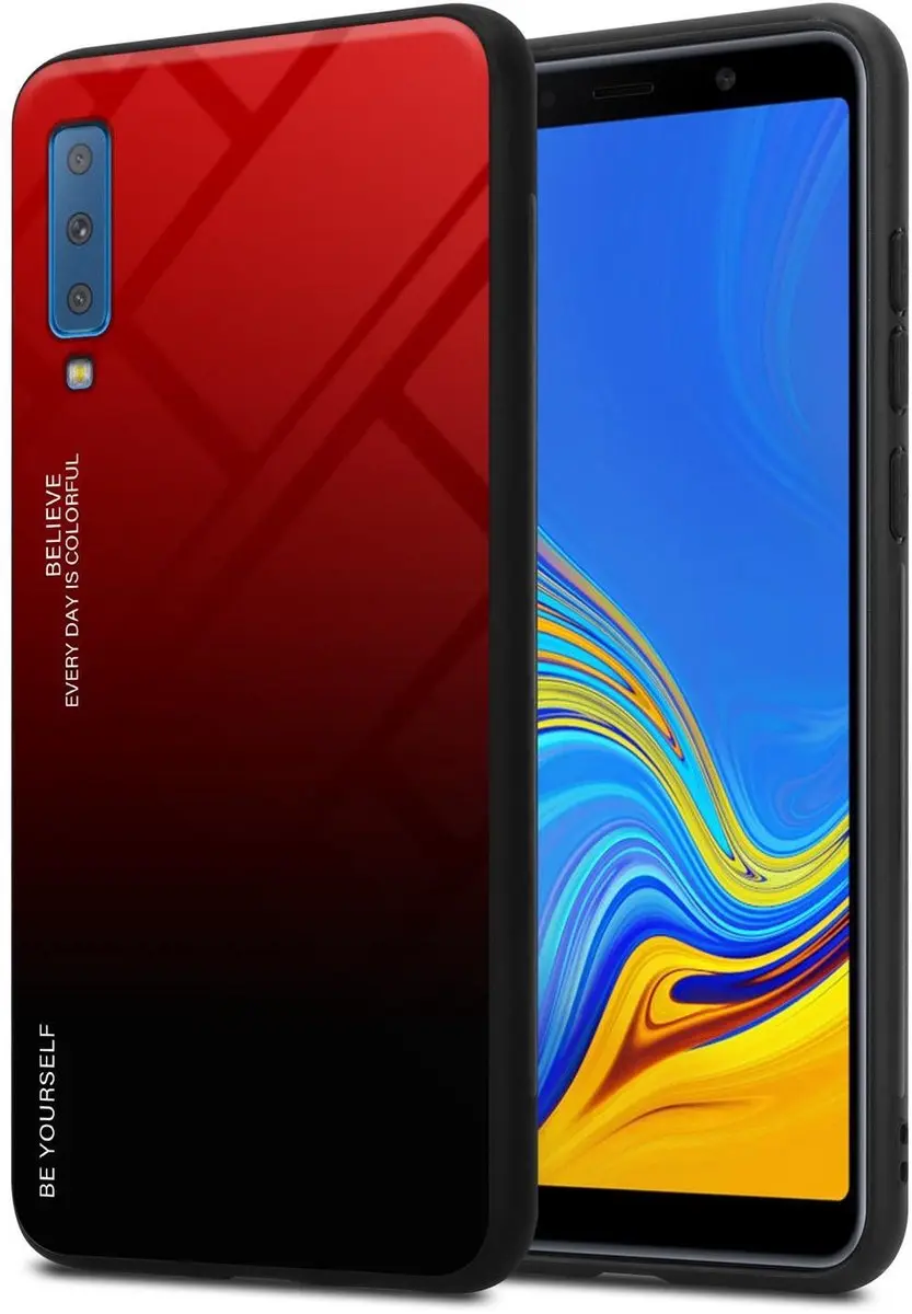 Cadorabo Hoesje geschikt voor Samsung Galaxy A7 2018 in ROOD