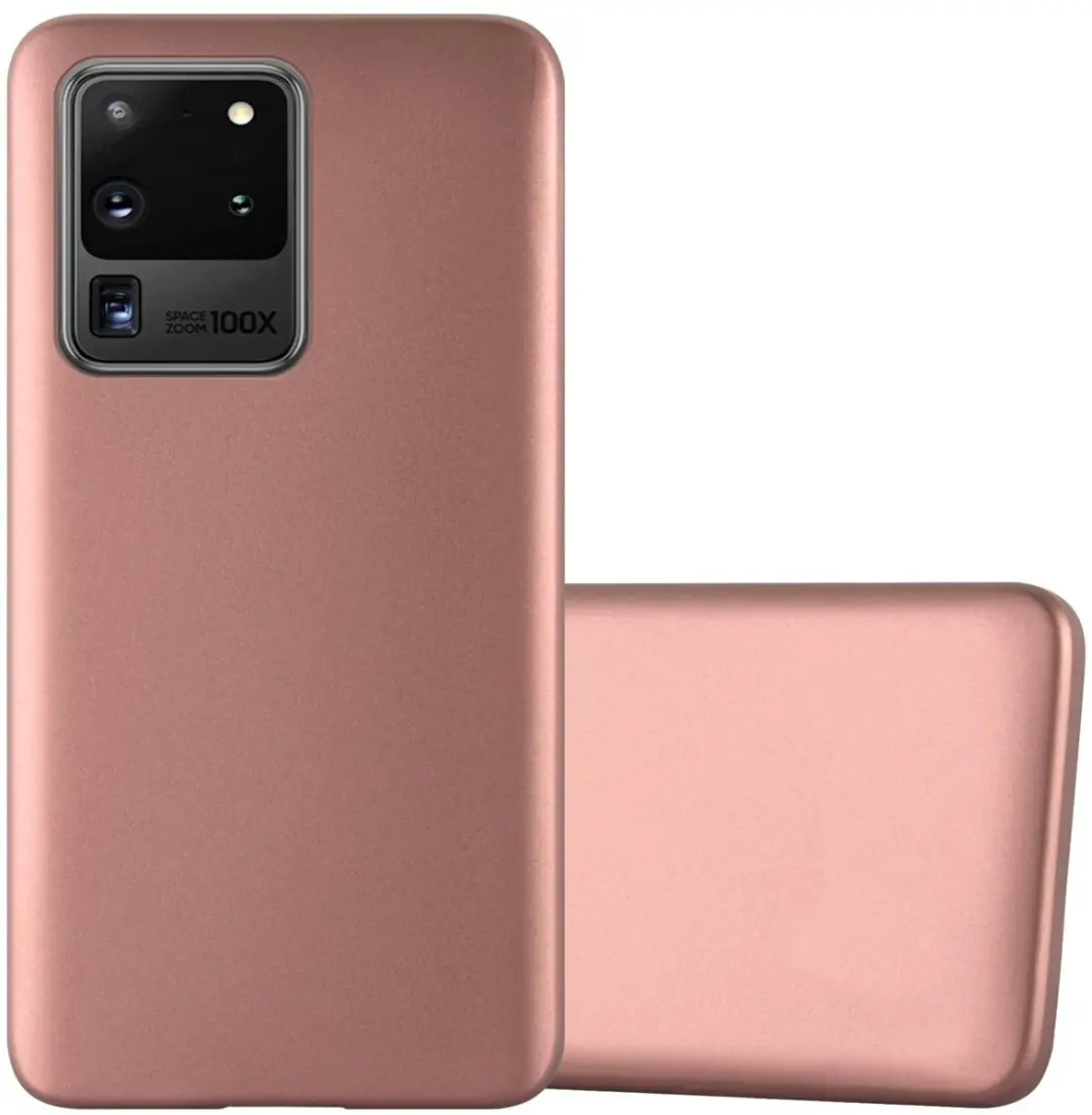 Cadorabo Hoesje geschikt voor Samsung Galaxy S20 ULTRA in METALLIC ROSE GOUD