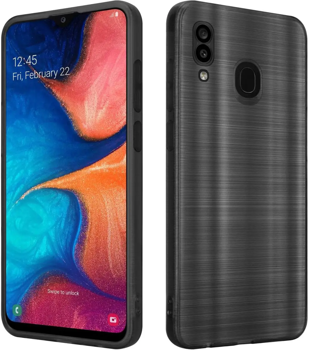 Cadorabo Hoesje geschikt voor Samsung Galaxy A20 / A30 / M10s in Brushed Zwart