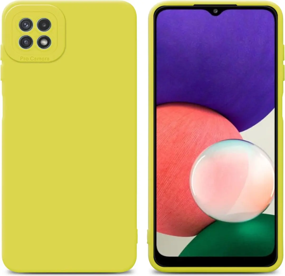 Cadorabo Hoesje geschikt voor Samsung Galaxy A22 5G in FLUID GEEL