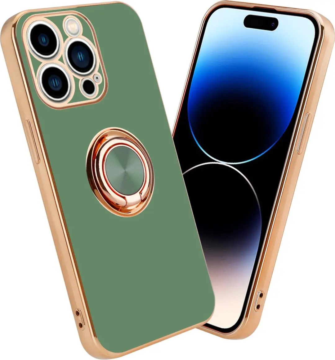 Cadorabo Hoesje geschikt voor Apple iPhone 14 PRO MAX in Glossy Licht Groen