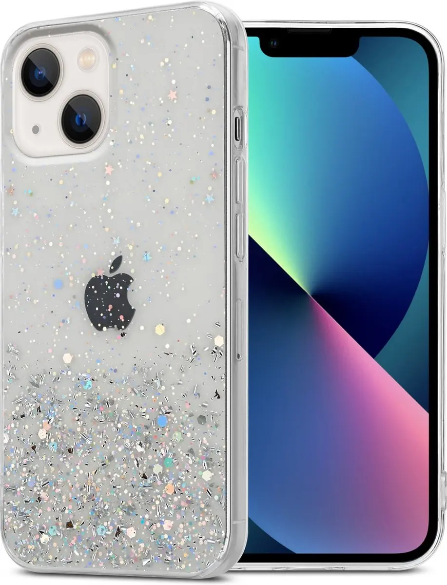 Cadorabo Hoesje geschikt voor Apple iPhone 14 PLUS in Transparant met Glitter