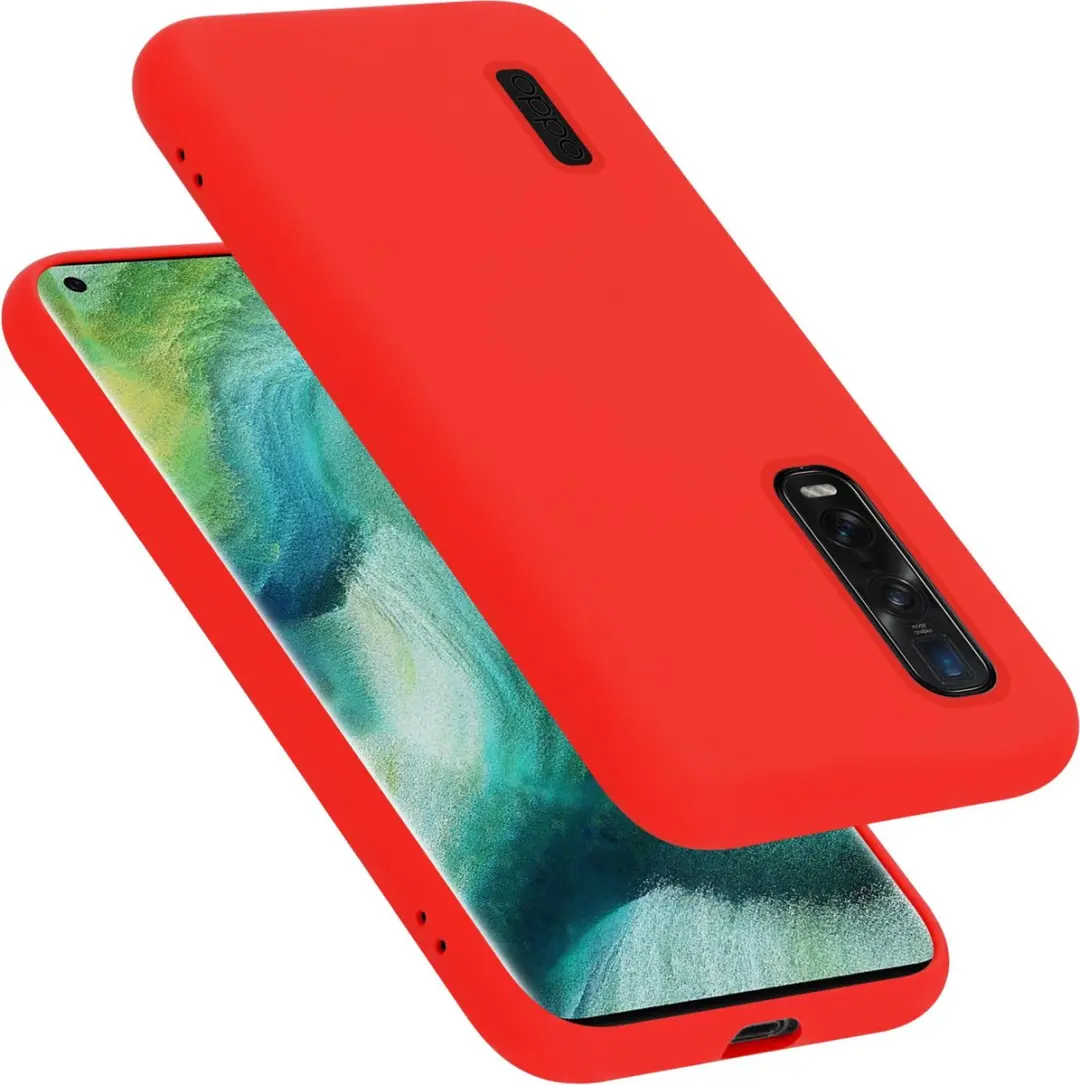 Cadorabo Hoesje geschikt voor Oppo FIND X2 PRO in LIQUID ROOD