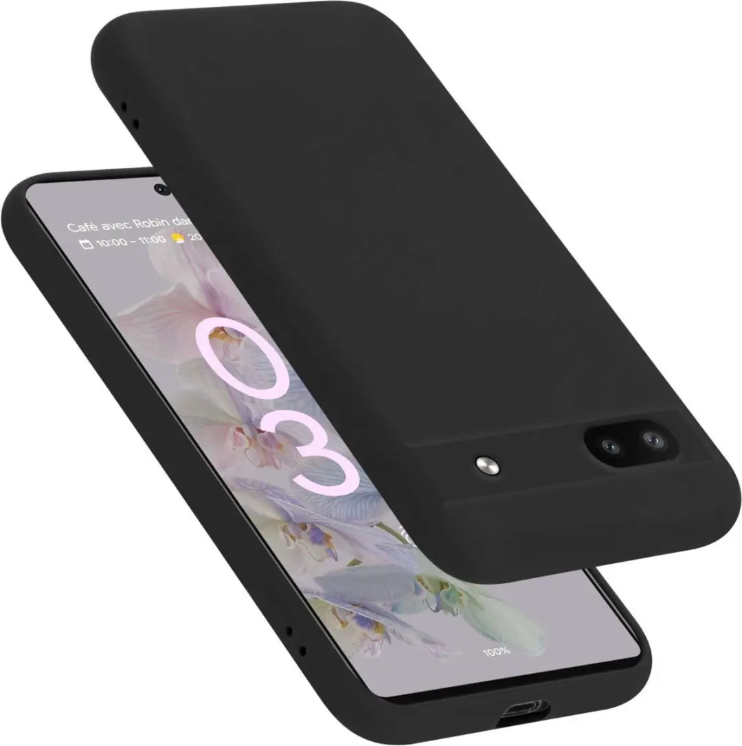 Cadorabo Hoesje geschikt voor Google PIXEL 6A in LIQUID ZWART