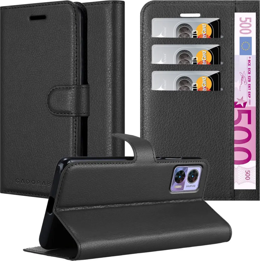 Cadorabo Hoesje geschikt voor Motorola EDGE 30 NEO in PHANTOM ZWART