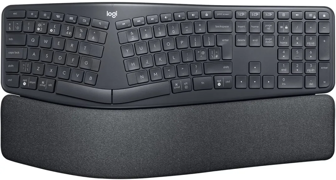 Logitech K860 Ergo Draadloos Toetsenbord - Donkergrijs