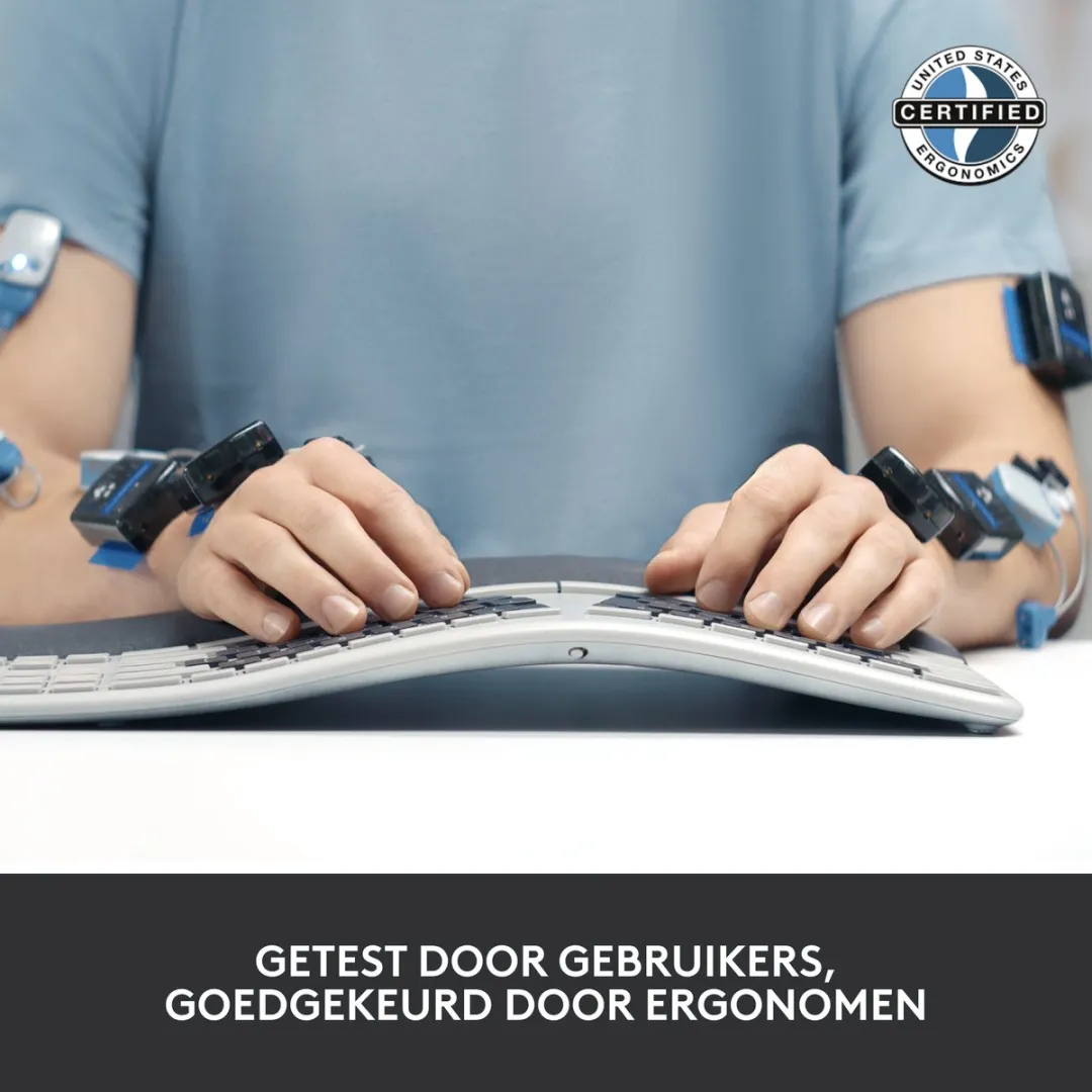Logitech K860 Ergo Draadloos Toetsenbord - Donkergrijs - afbeelding 6 van 6