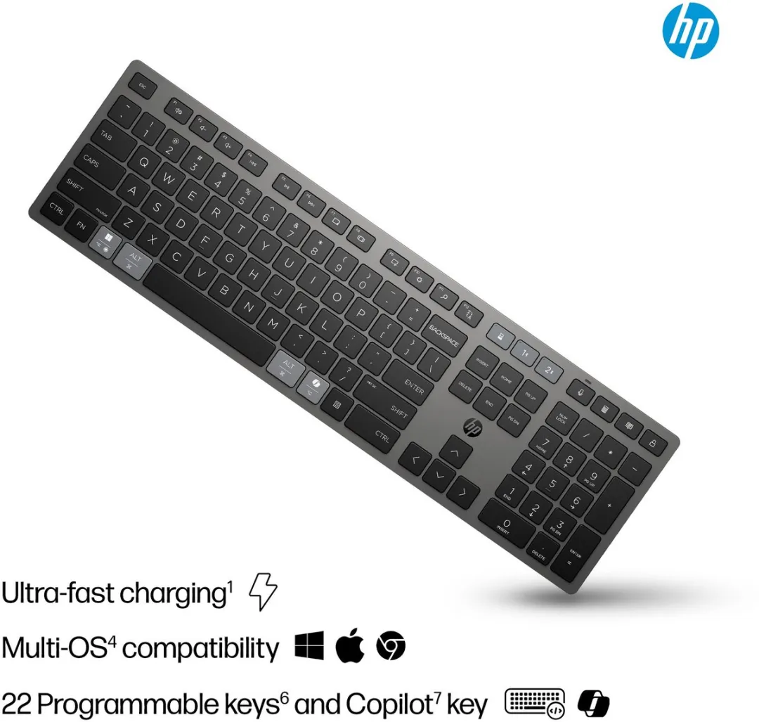 HP 720 Multi-Device Draadloos Toetsenbord AZERTY - Zwart - afbeelding 6 van 6