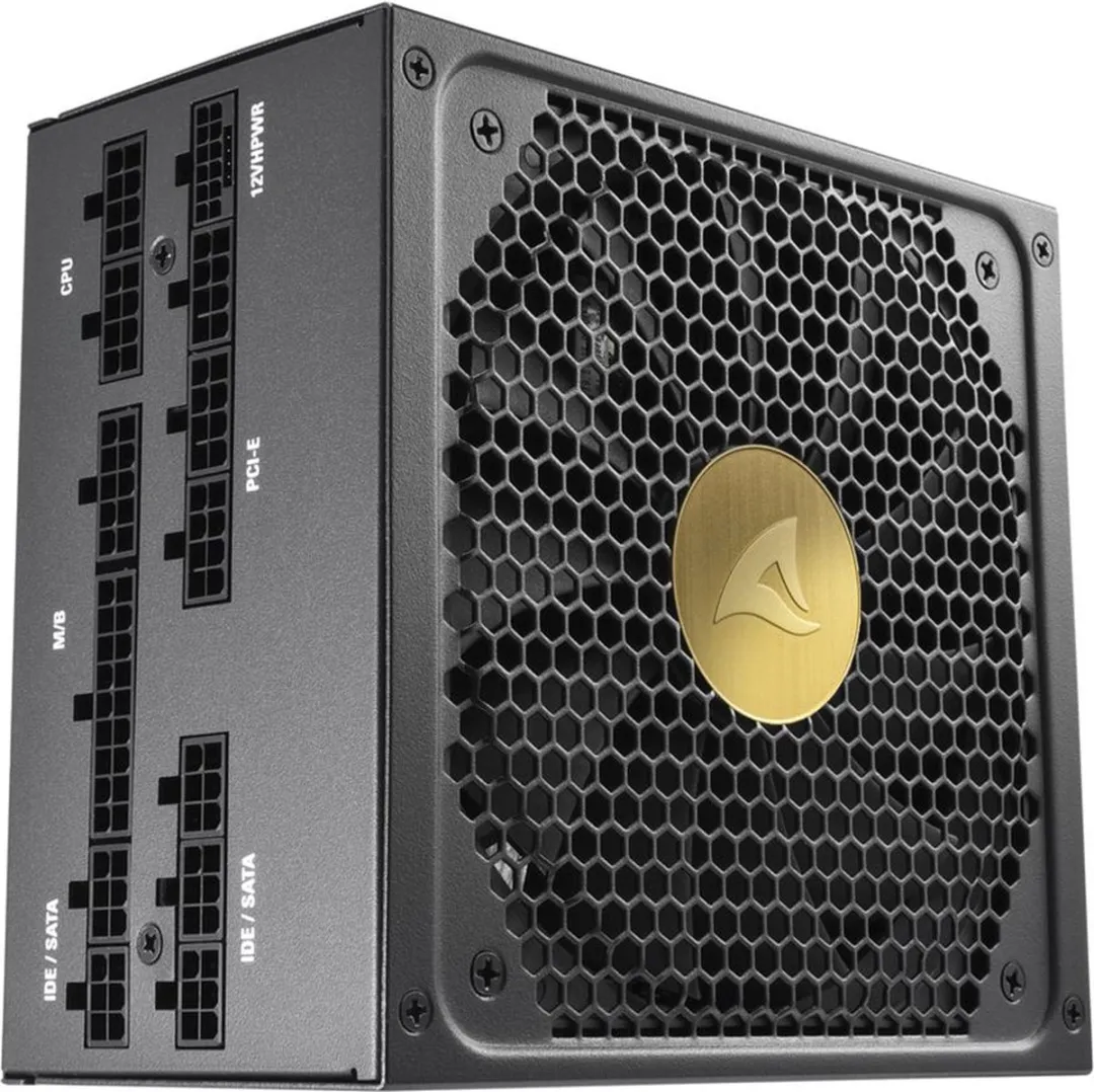 Sharkoon Rebel P30 Gold 1000W - Voeding - ATX12V 3.0 - 80 Plus Gold - 1000 Watt - Modulair - Zero RPM Modus - PCIe 5.0 - 12VHPWR-connector - zwart