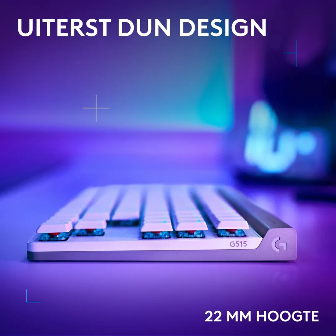 Logitech G515 Lightspeed TKL - Draadloos Gaming Toetsenbord - RGB - Qwerty US - Wit