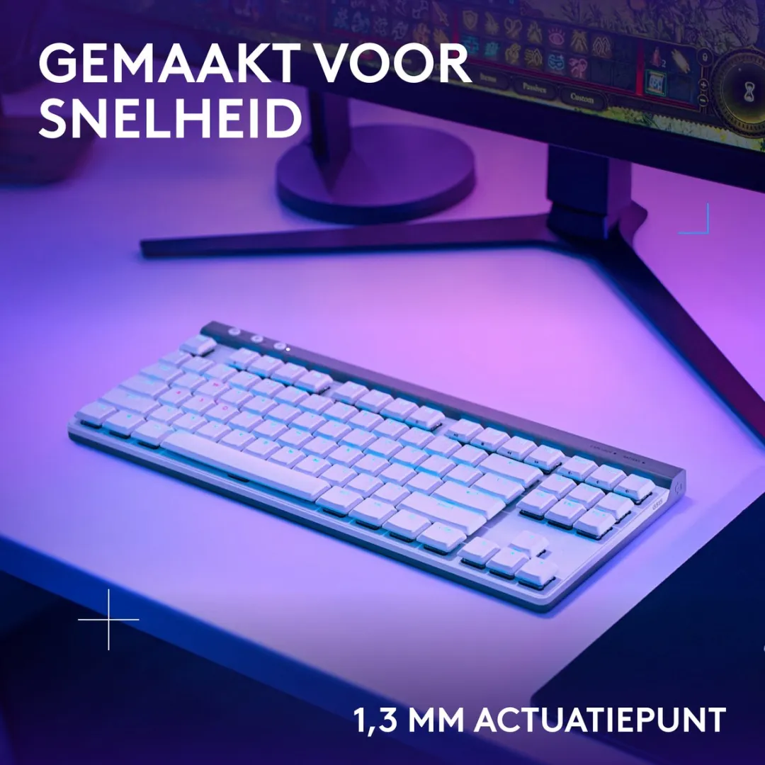 Logitech G515 Lightspeed TKL - Draadloos Gaming Toetsenbord - RGB - Qwerty US - Wit