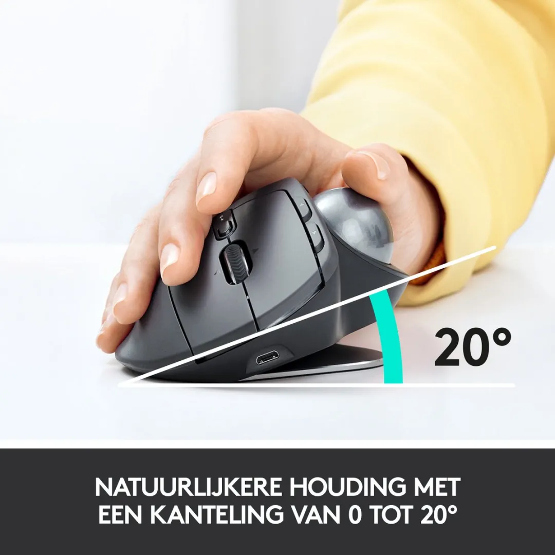 Logitech MX Ergo Draadloze Trackball Muis - Zwart
