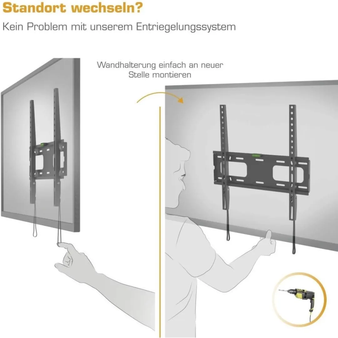 Hama FlashStar TV Muurbeugel FIX 75" - Zwart