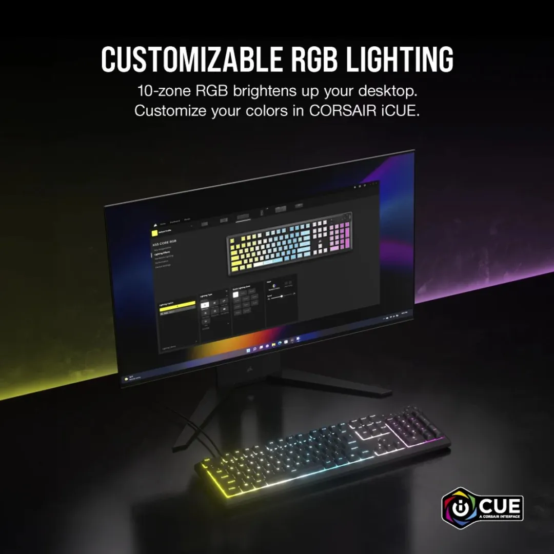 Corsair K55 Core CH-9226C65-NA Gaming Toetsenbord - RGB - Zwart