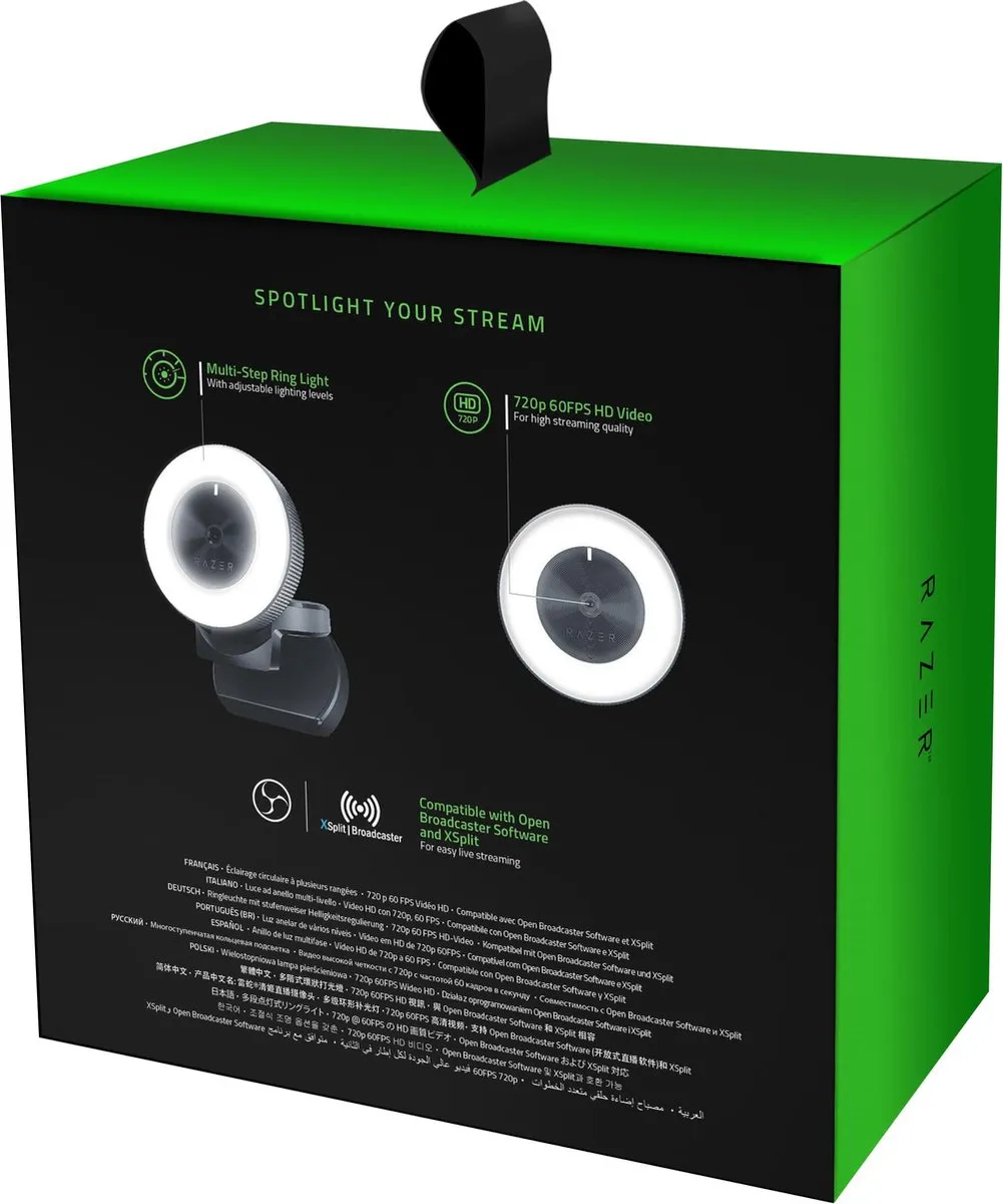 Razer Kiyo RZ19-02320100-R3M1 Webcam - 1080p - Ingebouwde ringlamp - Zwart