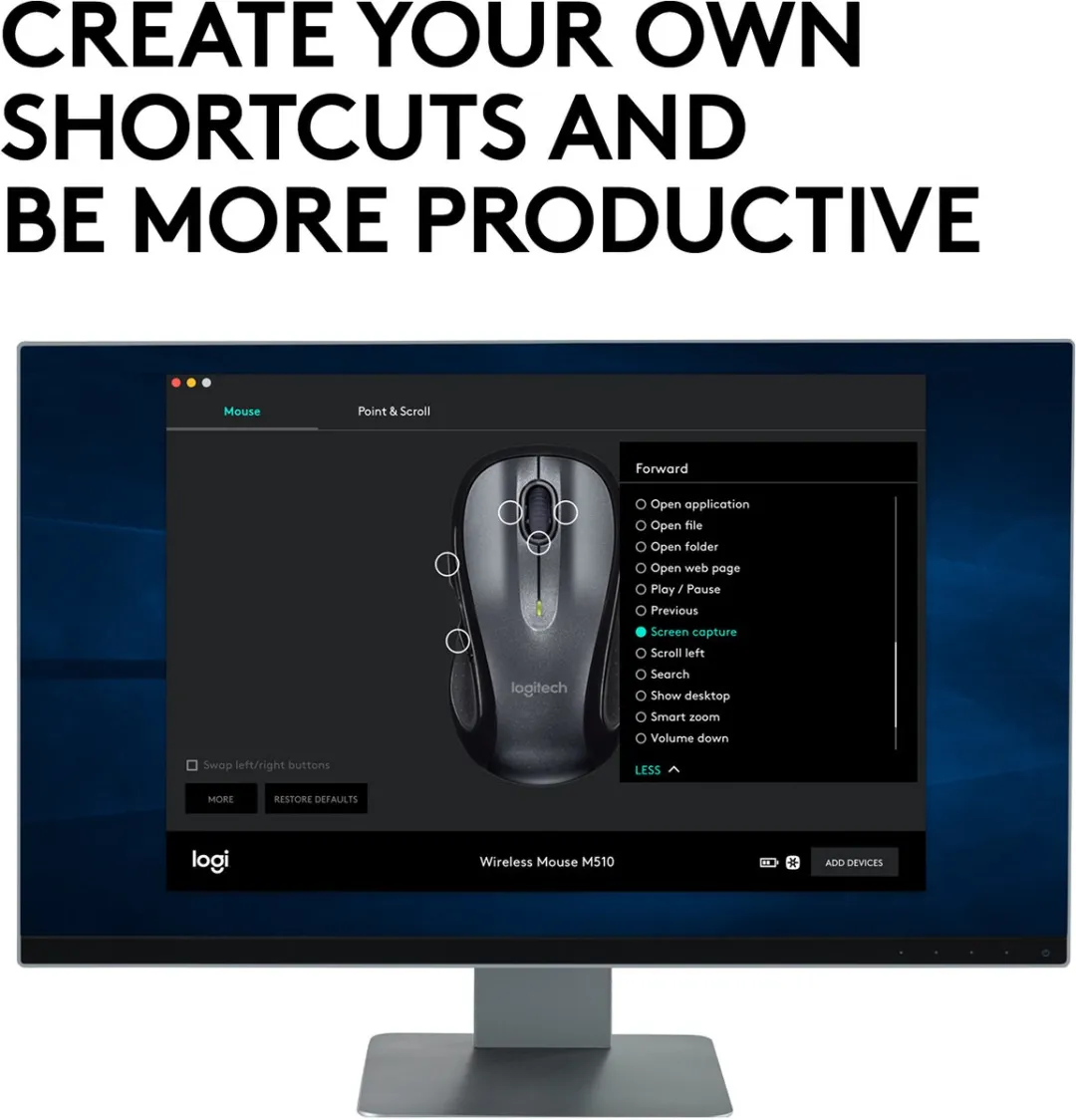 Logitech M510 Draadloze Muis - Zwart