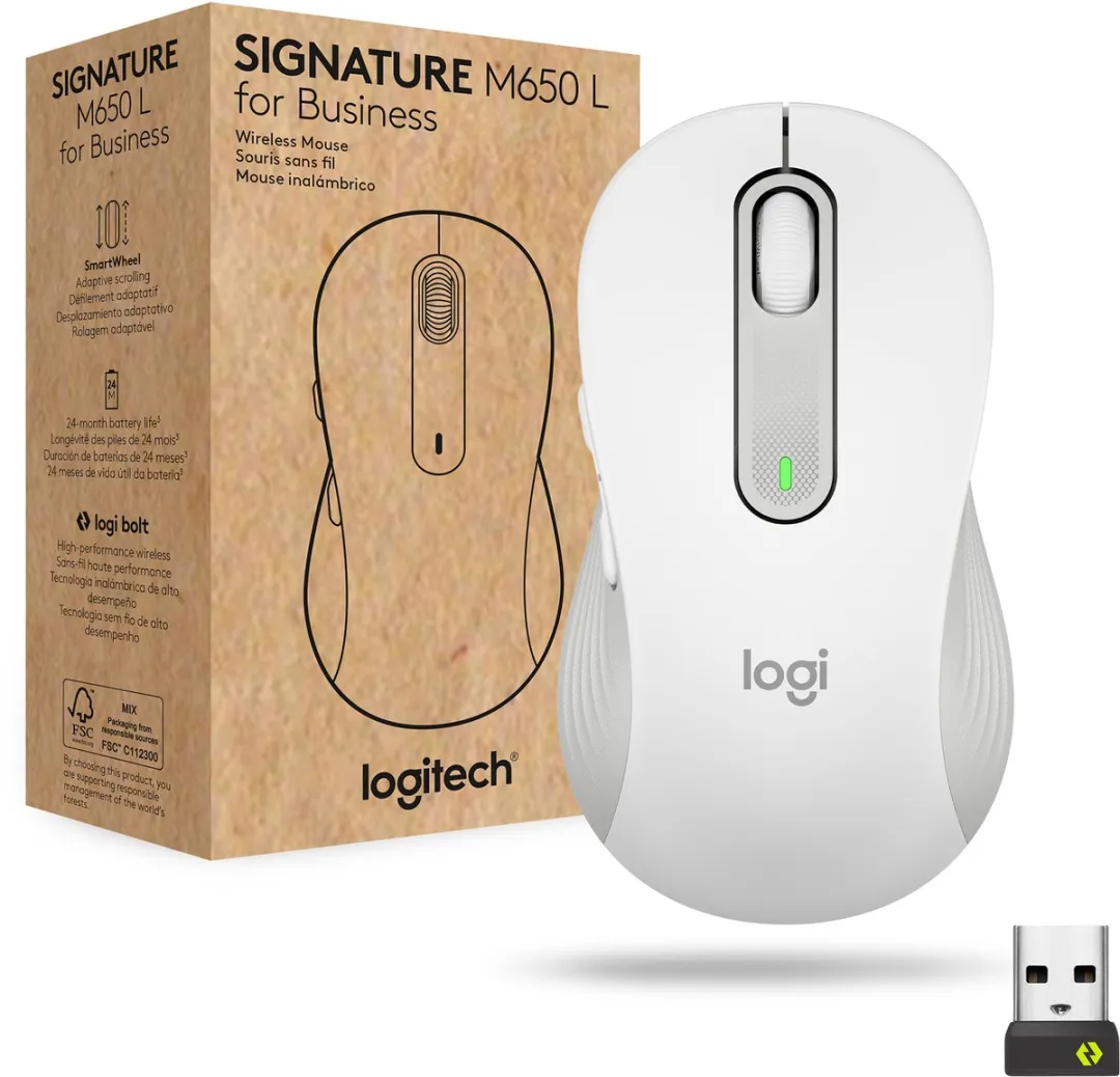 Logitech Signature M650 Muis - Rechtshandig - 4000 DPI - Wit