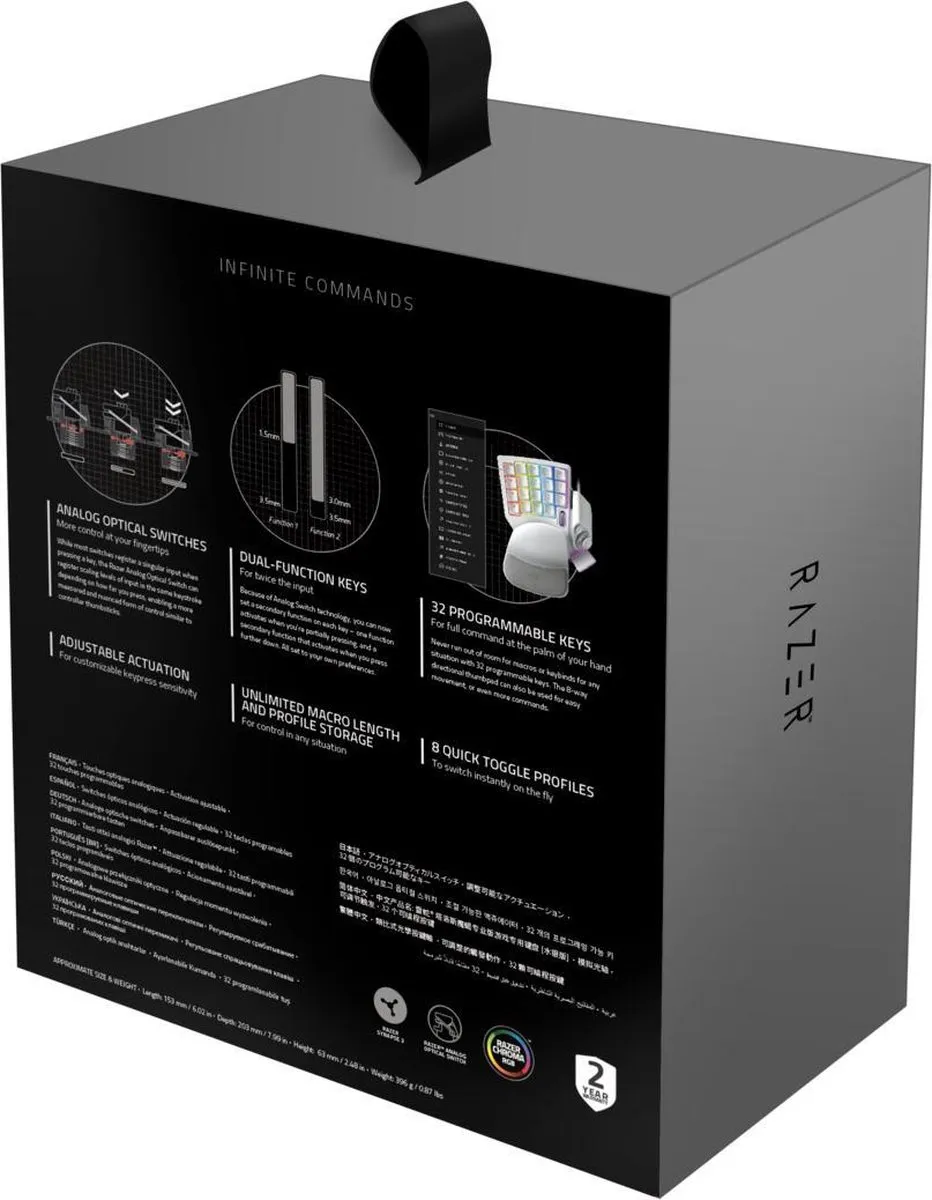 Razer Tartarus Pro RZ07-03110200-R3M1 Gaming Keypad - Mercury