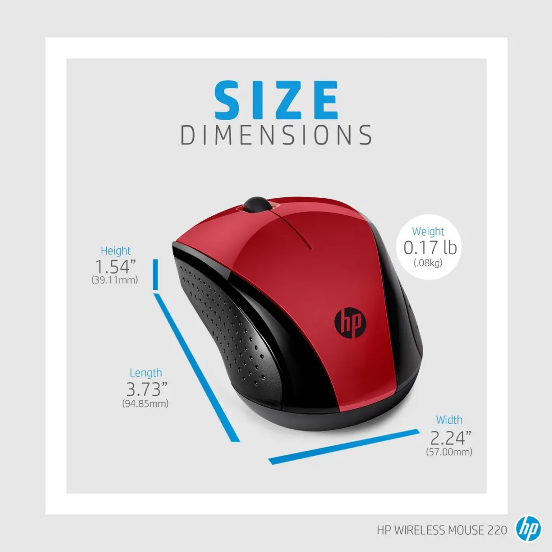 HP 220 Wireless Mouse - Rood