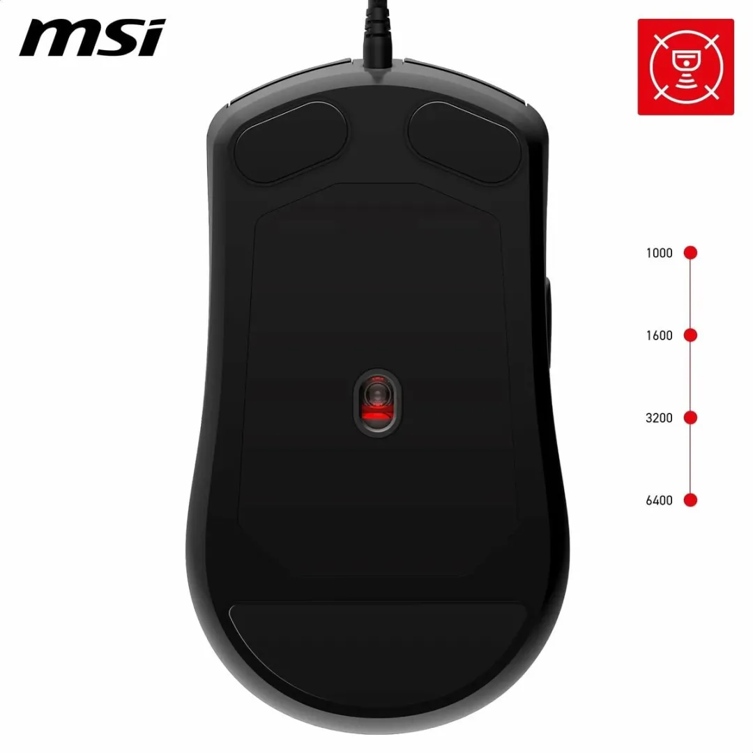 MSI FORGE GM100 Gamemuis - 6400 DPI - Zwart