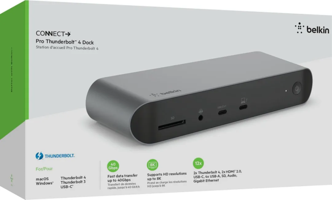 Belkin CONNECT Thunderbolt 4-dock Pro - met kabel - Zwart
