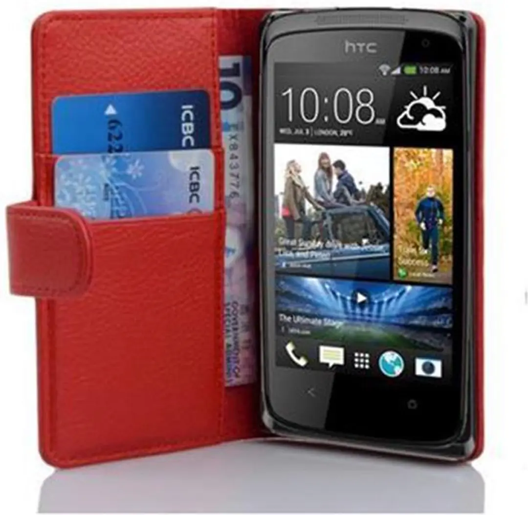 Cadorabo Hoesje geschikt voor HTC Desire 500 in INFERNO ROOD