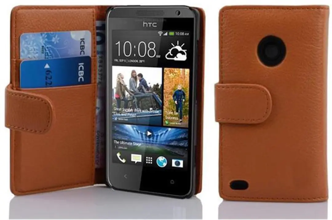 Cadorabo Hoesje geschikt voor HTC Desire 300 in COGNAC BRUIN