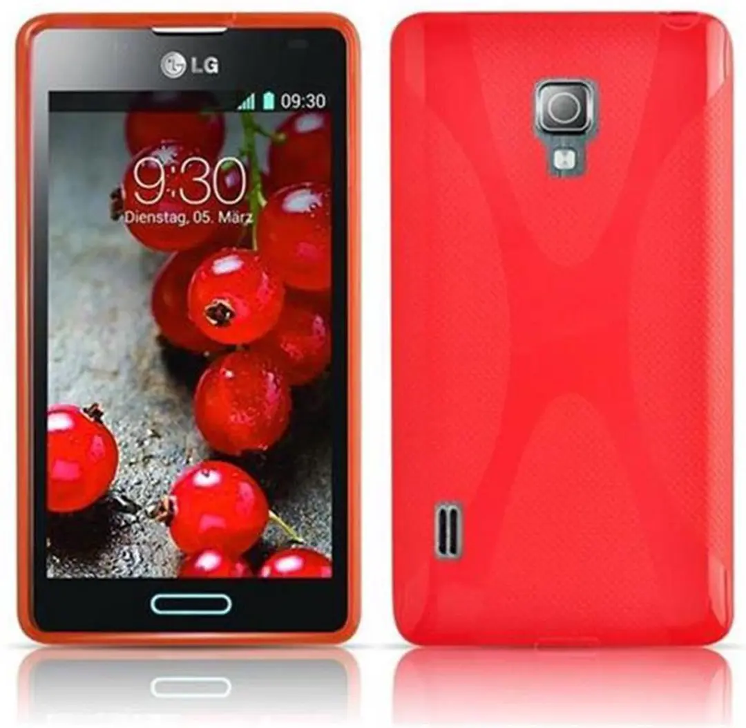 Cadorabo Hoesje geschikt voor LG OPTIMUS L7 II in INFERNO ROOD