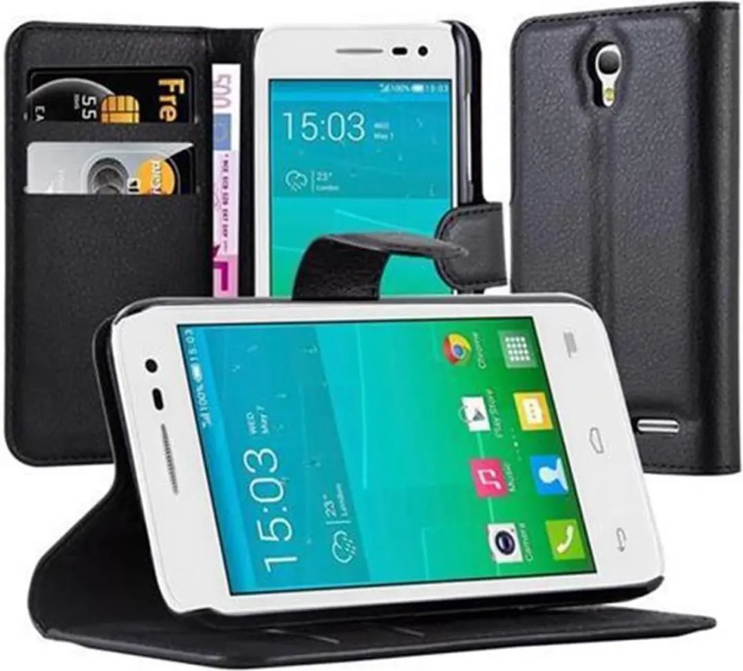Cadorabo Hoesje geschikt voor Alcatel OneTouch POP S3 in PHANTOM ZWART