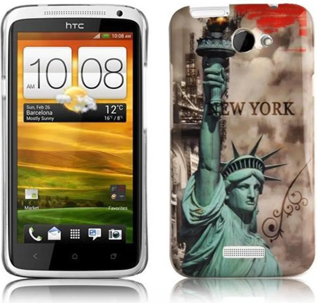 Cadorabo Hoesje geschikt voor HTC ONE X / X+ met NEW YORK