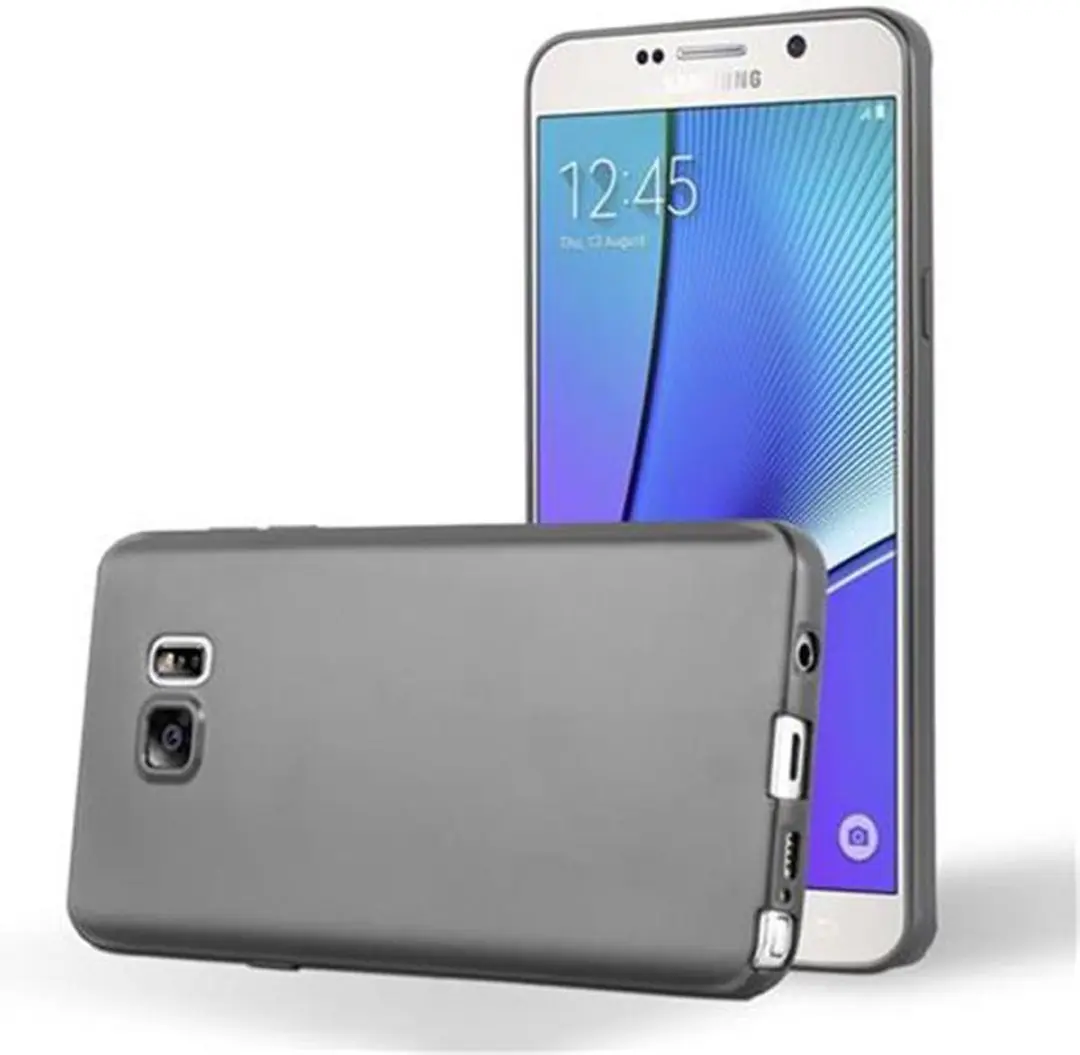 Cadorabo Hoesje geschikt voor Samsung Galaxy NOTE 5 in METALLIC GRIJS
