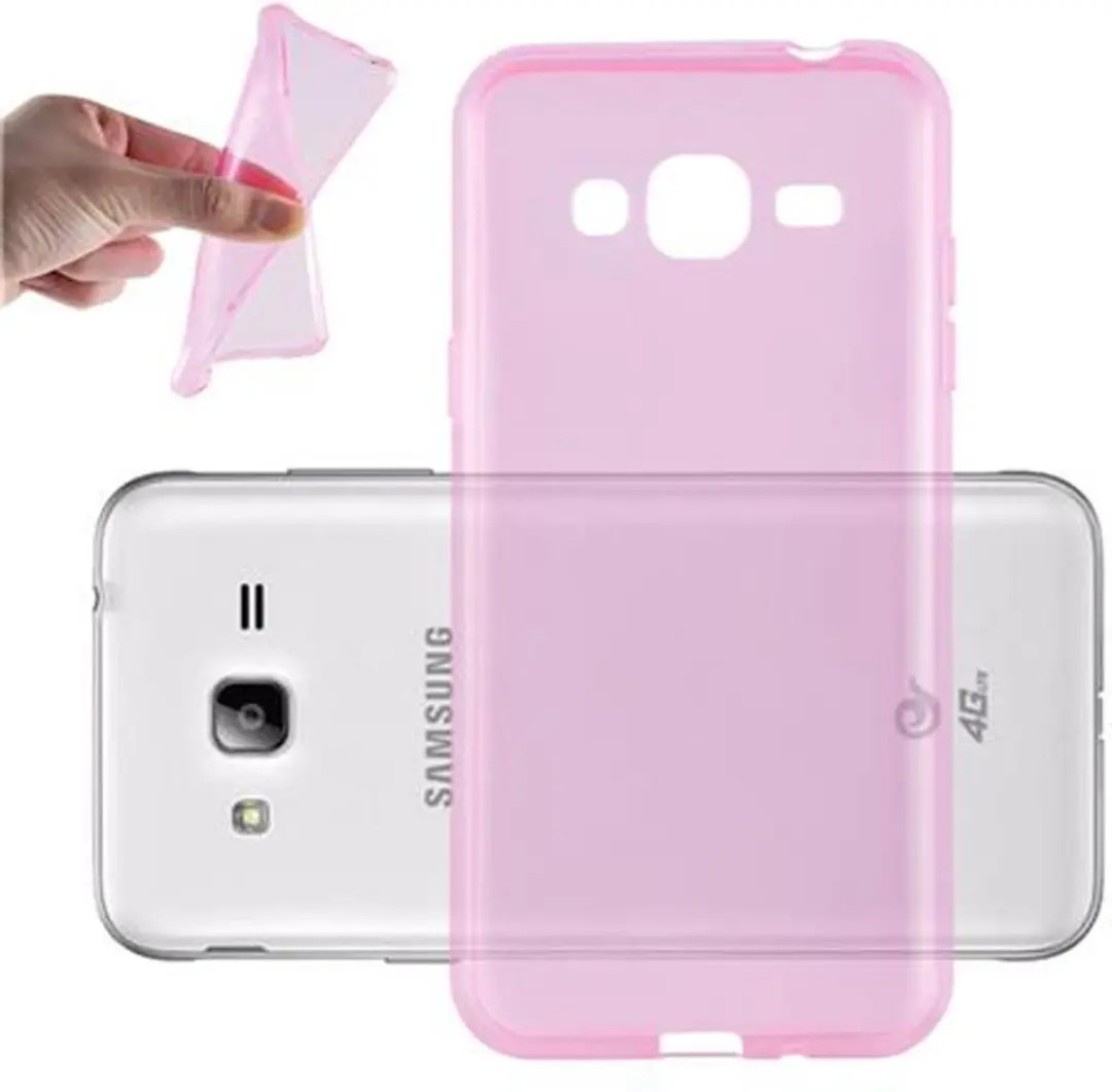 Cadorabo Hoesje geschikt voor Samsung Galaxy J3 2016 in TRANSPARANT ROZE