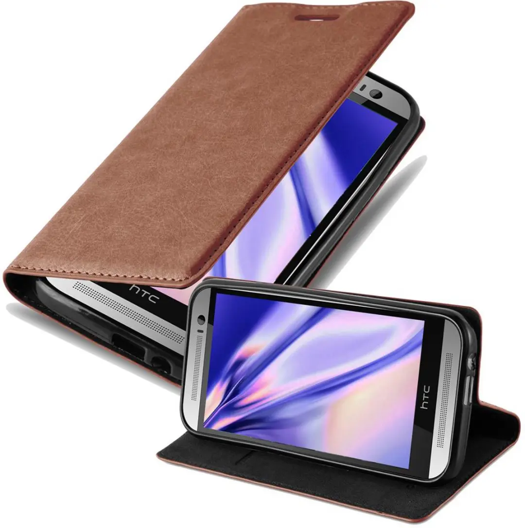 Cadorabo Hoesje geschikt voor HTC ONE M8 in CAPPUCCINO BRUIN
