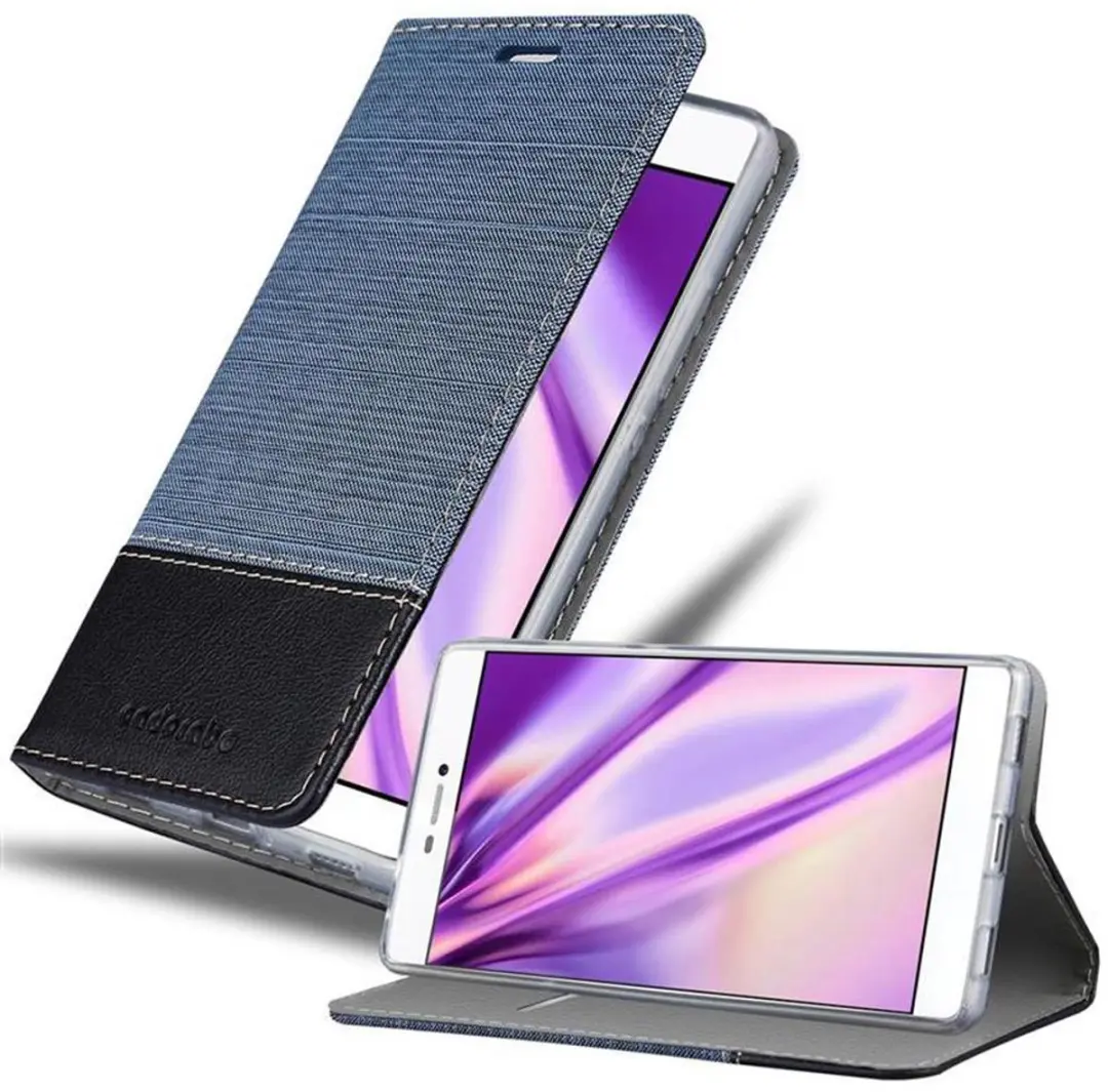Cadorabo Hoesje geschikt voor Huawei P8 in DONKERBLAUW ZWART