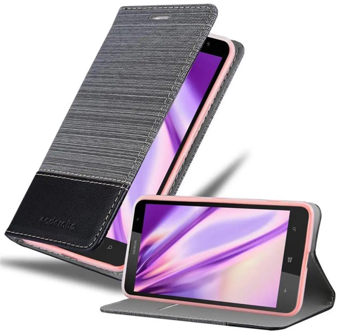 Cadorabo Hoesje geschikt voor Nokia Lumia 1320 in GRIJS ZWART